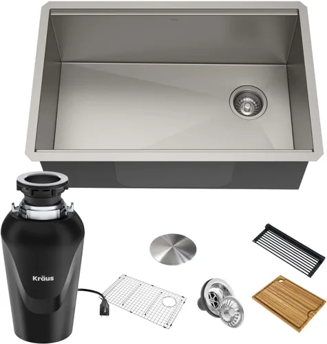 Miniatura 27 de KRAUS KWU111-23 Kore - Fregadero de cocina con estación de trabajo de 23 pulgadas, para empotrar, cuenco individual, de acero inoxidable calibre 16