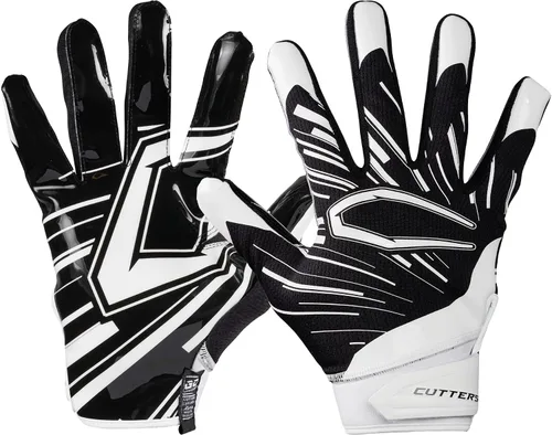 Miniatura 13 de Guantes de fútbol Cutters - Guantes de receptor de fútbol para el día del partido con agarre de silicona de alta adherencia, soporte y protección