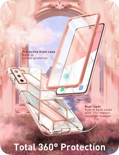 Miniatura 3 de i-Blason Funda con purpurina para Samsung Galaxy S22 (6.1 pulgadas) 5G, funda protectora de 360 grados, cubierta brillante [Cosmo] con protector