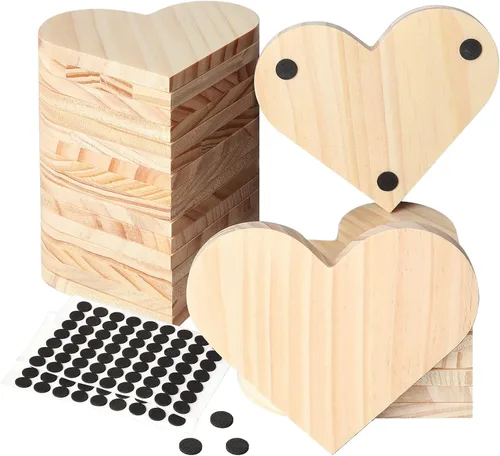 GOH DODD - Juego de 24 posavasos de madera sin terminar, de 4.5 pulgadas, juego a granel con almohadillas para pies para manualidades, grabado