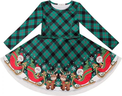 Miniatura 3 de LaBeca - Vestido sin mangas o de manga larga para niñas, vestidos informales con diseño de unicornio o sirena para niñas pequeñas o grandes