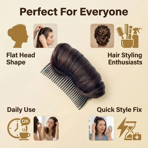 Miniatura 4 de 1 pinza invisible para el cabello postizo, base para el cabello, volumen esponjoso, aumento de volumen, accesorios de peinado para mujeres y niñas