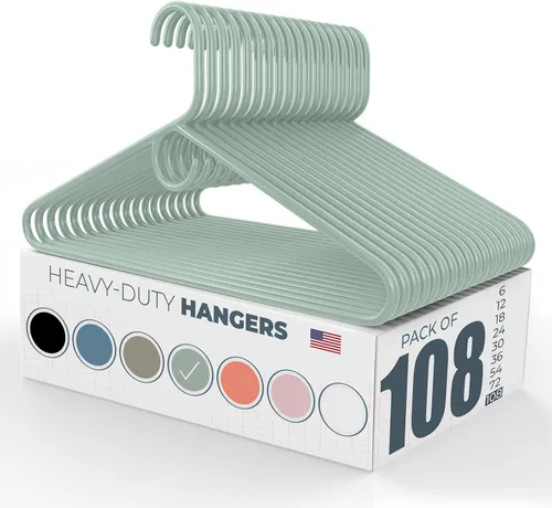 Miniatura 29 de Perchas de plástico resistentes hechas en Estados Unidos a granel, 20, 30, 50, 100 unidades disponibles, perchas de plástico fuertes, perchas
