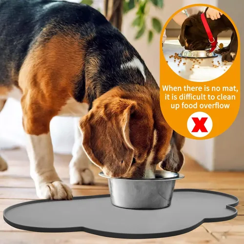 Miniatura 20 de Ptlom - Tapete para mascotas para perros y gatos, antideslizante, impermeable, tapetes para alimentación de perros que previenen el desbordamiento