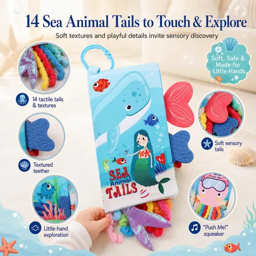 Miniatura 3 de Libros para bebés de 0 a 6 meses, libros arrugados para bebés, juguete sensorial táctil y sensación de 6 a 12 meses, juguetes de viaje suaves