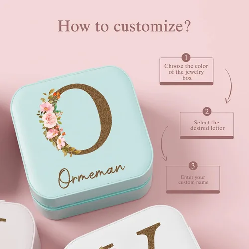 Miniatura 6 de Joyero personalizado Estuche de joyería de viaje personalizado, regalos de dama de honor, mini organizador de joyas, regalos personalizados