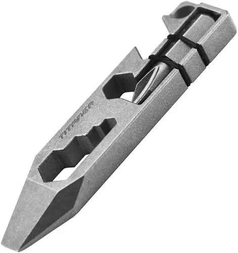 Miniatura 7 de Herramienta de titanio multiherramienta para abridor de botellas, destornillador herramienta EDC Gear Llavero Herramientas (gris)