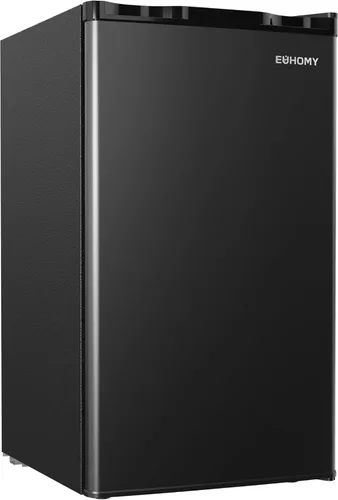 EUHOMY Mini Refrigerador de 3.2 Pies Cúbicos con Congelador, Refrigerador Compacto de Una Sola Puerta, Termostato Ajustable, Mini Refrigerador de