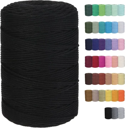 Miniatura 12 de Cuerda de macramé de algodón de 3 mm x 109 yardas, suministros de macramé de color natural, cuerda de algodón suave para colgar plantas, colgante