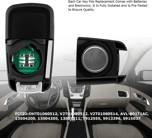 Miniatura 5 de Control remoto de entrada sin cortar para Chevrolet Cruze/Equinox 11-2015, Buick Lacrosse10-2016 FCCID: OHT01060512 315Mhz (paquete de 1)