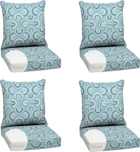Miniatura 83 de Arden Outdoor Deep Seat Cushion Set, 24 x 24 pulgadas, Cojín para patio resistente al clima, a la lluvia y a la decoloración para silla, sofá y sofá