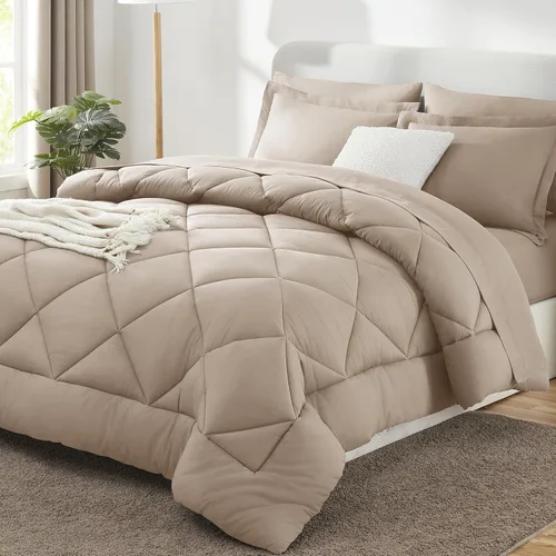 Miniatura 44 de CozyLux - Juego de edredón en una bolsa, para dormitorio universitario, todas las estaciones, edredón, sábanas y fundas para almohada y decorativas