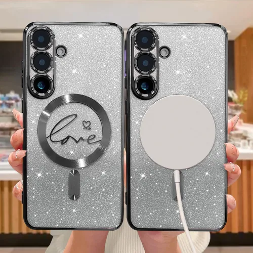 Miniatura 217 de ZONRW - Funda para Samsung Galaxy S22 Ultra magnética, para mujeres y niñas, cubierta trasera suave, lujosa, con corazón de amor, bling, degradado