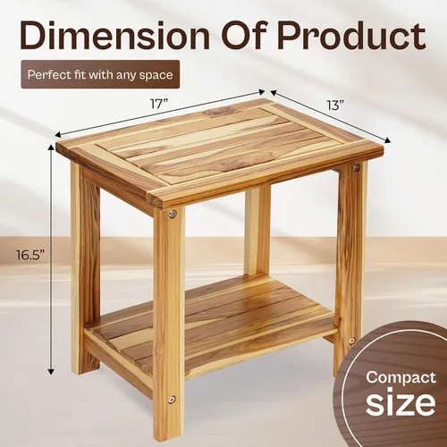 Miniatura 2 de Mesa Auxiliar Adirondack – Mesa auxiliar rectangular resistente a la intemperie para patio, jardín, césped o sala de estar Mesa auxiliar de madera