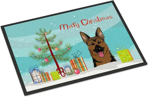 Miniatura 64 de Caroline's Treasures BB1616MAT - Tapete para puerta delantera de árbol de Navidad y sabueso afgano de 18 x 27 pulgadas, para interiores