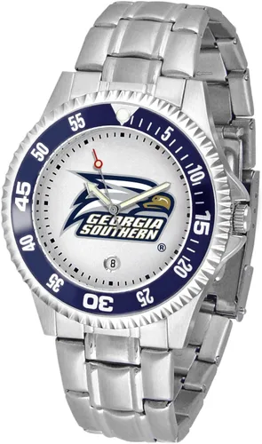 Miniatura 5 de SunTime Reloj de cuarzo de 1.575 in para hombre, correa de acero inoxidable de 0.787 in, esfera Gameday Tulane ola verde