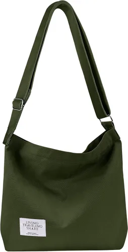 Bolsos de hombro de lona para la escuela, estilo hobo universitario, bolsos de mano para estudiantes, bolsos casuales de compras, trabajo, bolsa de