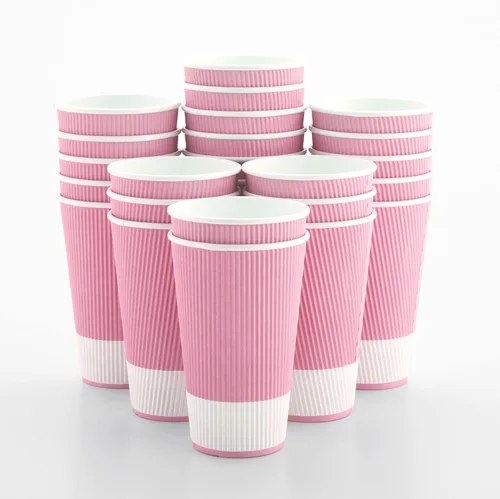 Miniatura 34 de Vasos de café de papel aislado de pared corrugada, 12 onzas, 12 onza, Negro