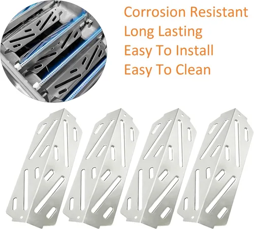 Miniatura 6 de HONSIN Deflectores de calor de acero inoxidable para Weber 66041 66686, para parrillas de gas Weber Genesis II E-410, E-415, E-435, Genesis II LX