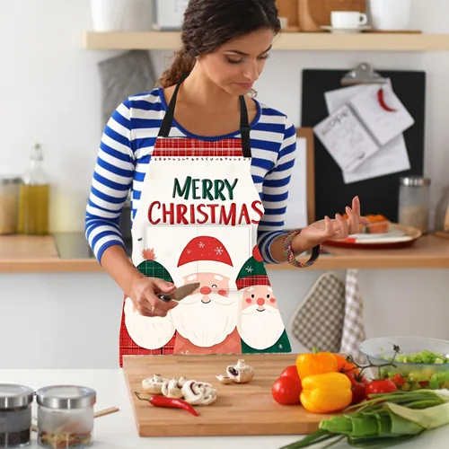 Miniatura 2 de Delantal de cocina para el hogar, cocina, horneado, jardinería, para mujeres y hombres, con 2 bolsillos, impermeable, 32 x 28 pulgadas