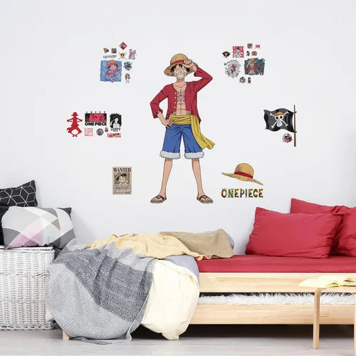 Miniatura 3 de RoomMates RMK5439GM Calcomanía de Pared One Piece Luffy, Rojo