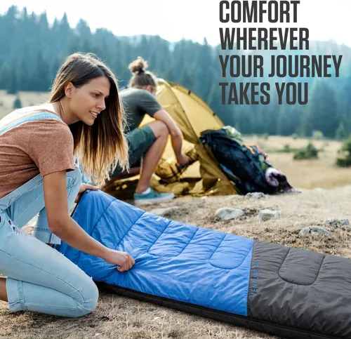 Miniatura 4 de VENTURE 4TH Saco de dormir para mochileros – XXL, tamaños dobles e individuales – Saco de dormir ligero para clima cálido y frío para adultos, niños
