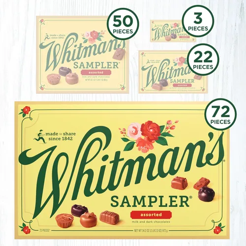 Miniatura 5 de Whitman's Sampler - Caja de regalo de chocolate surtido, 36 onzas (72 piezas)