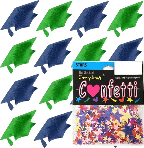 Miniatura 112 de Confetti Grad Cap Negro, Azul Marino Combo - 2 bolsas de media onza (1 oz)