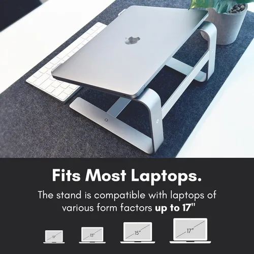 Miniatura 4 de Macally Soporte de aluminio para laptop para escritorio, funciona con todos los MacBook/Pro/Air y portátiles de entre 10 y 17.3 pulgadas, elegante