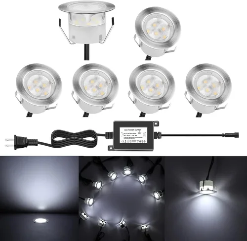 Miniatura 27 de lámpara LED decorativa de bajo voltaje de 1 vatio, impermeable, para exteriores, patio, jardín, escaleras Blanco cálido