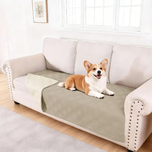 Miniatura 136 de hyha Manta impermeable para perros, manta reversible para cama de mascotas, funda suave para sofá/sillón lavable para perros, fundas impermeables