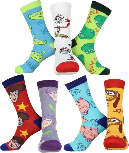 Disney Toy Story - Paquete de 7 calcetines de varios personajes para adultos talla 10-13 Multi 10-13