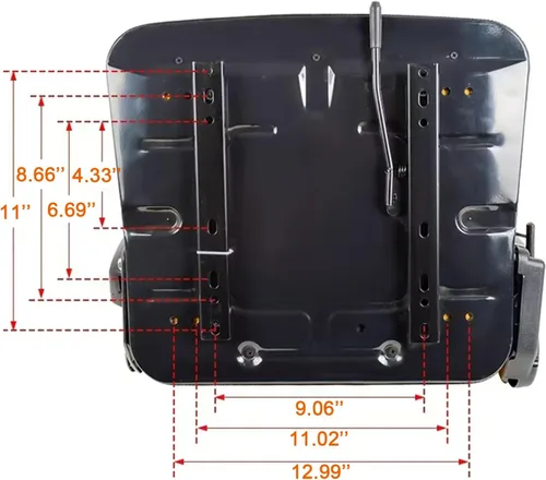 Miniatura 3 de Asiento universal para carretilla elevadora, asiento de tractor plegable con reposabrazos y cinturón de seguridad retráctil, respaldo de ángulo
