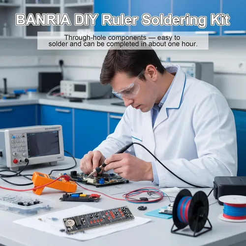 Miniatura 2 de Kit de soldadura de regla de circuito lógico digital para bricolaje, contador binario (0-15) y circuitos flip-flop con LED interactivos, kit