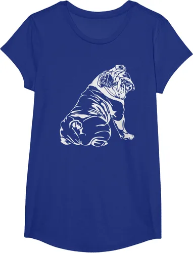 Miniatura 67 de Gracioso Bulldog Inglés playera perro Hund playera regalo, Azul (Heather blue)
