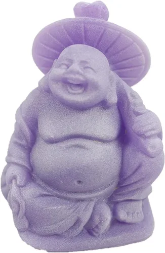 Miniatura 2 de Feng Shui - Juego de 6 figuras de Buda moradas de 3 pulgadas, color marfil, con cara feliz que brilla en la oscuridad, estatua de cristal verde