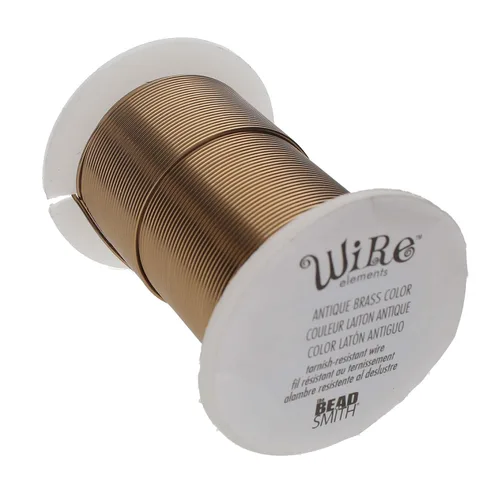 The Beadsmith - Wire Elements - Alambre de cobre lacado calibre 18, resistente al deslustre, para fabricación de joyas, bobina de 10 yardas, 9.14