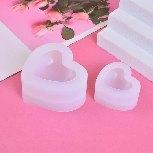 Miniatura 3 de Weenkeey 2 moldes de resina en forma de corazón 3D, dijes de llavero de corazón, molde de silicona, molde de fundición de joyería de corazón, molde