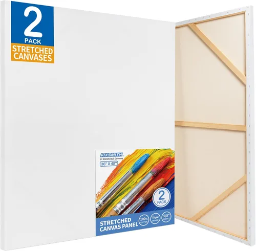 Miniatura 30 de FIXSMITH Lienzo estirado para pintar: 8 x 10 pulgadas, paquete a granel de 12, imprimado, 100% algodón, perfil de 5/8 pulgadas, paquete de gran