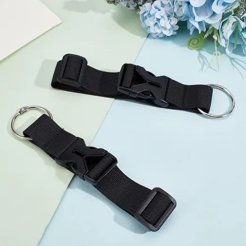 Miniatura 7 de GORGECRAFT 2 correas de equipaje para abrigo, chaqueta, soporte para maleta, clip de cinturón, gancho de anillo de gancho negro ajustable