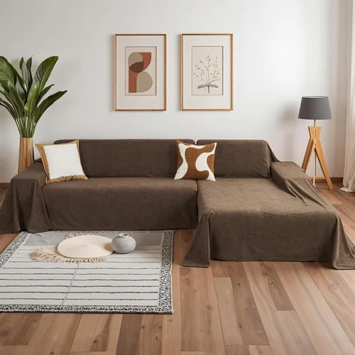 Miniatura 10 de MYSKY HOME Funda de Sofá Seccional para Perros, 2 Piezas Fundas de Sofá para Sofá en Forma de L, Funda de Sofá Lavable, Protector de Muebles Funda