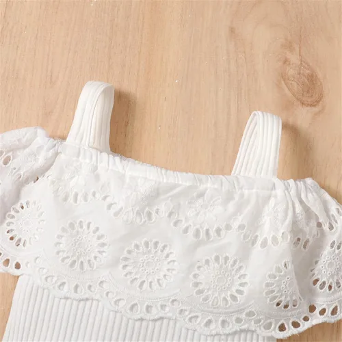 Miniatura 3 de PATPAT Bebé Niña 100% Algodón Denim Shorts Corazón Impreso Blanco Manga Corta Top Con Diadema Conjunto 3 Meses-3 Años