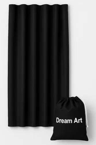 DREAM ART Cortina opaca portátil para cualquier lugar/Persianas ajustables opacas/Persianas opacas temporales con ventosas para guardería, Negro