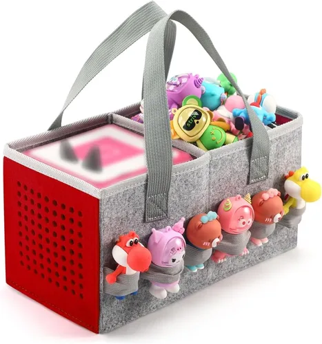Miniatura 14 de Estuche de transporte Seracle Bolso de fieltro de viaje compatible con Toniebox 1/2 Juego de iniciación del reproductor de audio y estatuilla Tonies