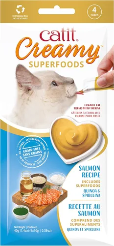 Miniatura 14 de Catit Creamy Superfood Lickable Cat Treat - Golosina hidratante y saludable para gatos de todas las edades, surtido, paquete de 8