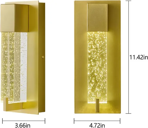 Miniatura 4 de Modernos apliques de pared de cristal LED, lámparas de pared dorados elegantes para sala de estar, dormitorio, baño, pasillo, puerta, escalera