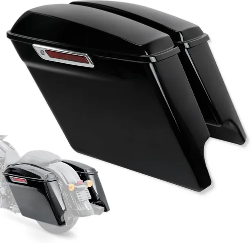 XFMT Alforjas para motocicleta de 5 pulgadas, extendidas con cierres cromados para Harley Touring Road King, Street Glide Road Glide Electra Glide