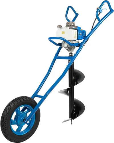 Miniatura 10 de Excavadora de agujeros de poste de 63 CC de 2.2 KW a gas, taladro de tierra para valla de tierra, máquina de excavación de agujeros con broca y Rojo