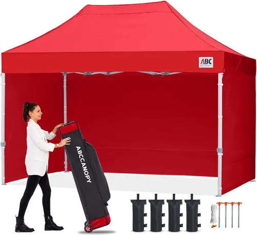Miniatura 25 de Abccanopy - Toldo de 10 x 10 pies, con paredes laterales, sombra instantánea, con bolsa con ruedas para guardarlo. Incluye 4 bolsas de lastre, Azul