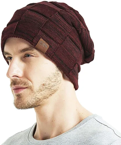 Miniatura 5 de REDESS Gorro para hombre y mujer, gorro de invierno cálido, gorro de punto holgado grueso
